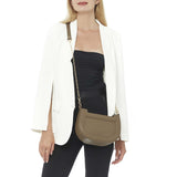 Sac à main demi-lune - 100% cuir - Femme