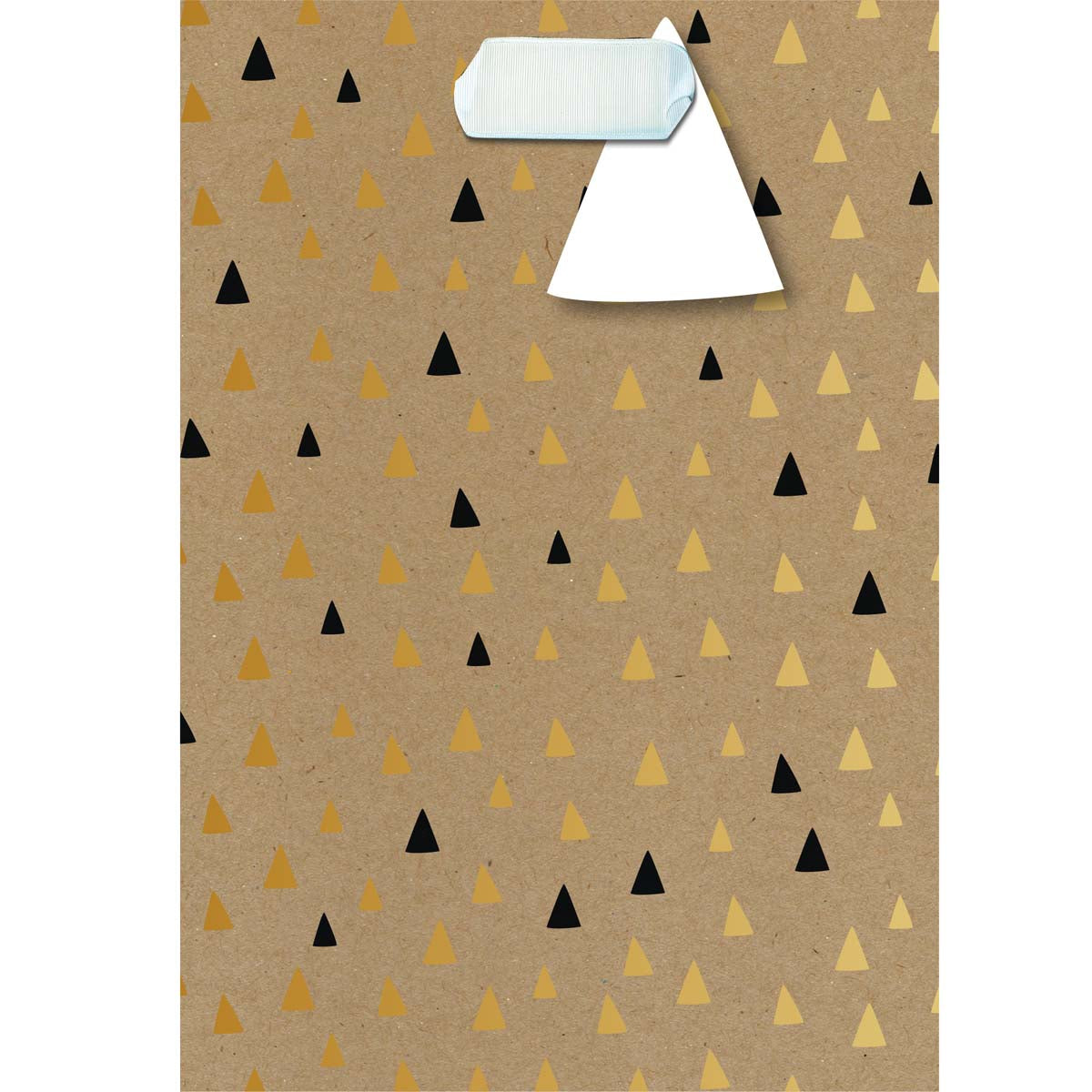 Sac cadeau kraft petit format Triangles Black & Go