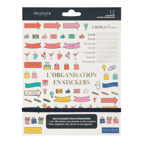 Stickers et trackers organisation - 12 planches
