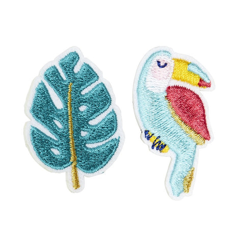 Broche brodée Toucan Monstera
