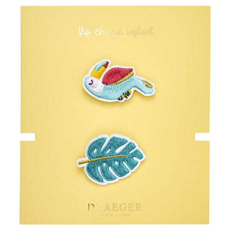 Broche brodée Toucan Monstera