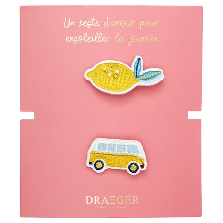 Broche brodée Citron