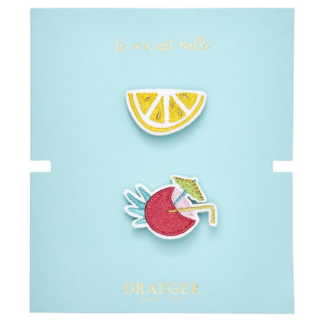Broche brodée Citron & Noix de coco