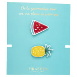 Broche brodée Ananas Pastèque