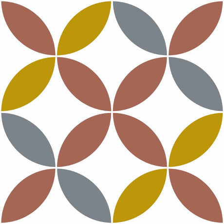 Stickers carrelage 15x15 cm Rosaces multicolores