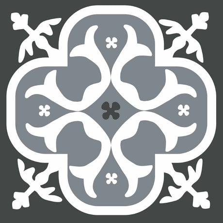 Stickers carrelage 15x15 cm Lys noir