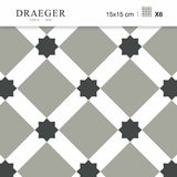 Stickers carrelage 15x15 cm Carreaux étoilés