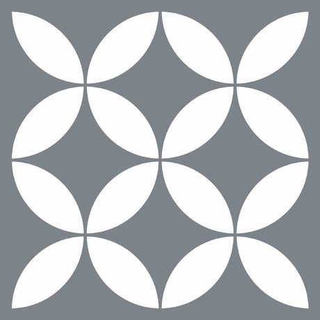 Stickers carrelage 15x15 cm Rosaces blanches et grises