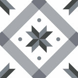 Stickers carrelage 15x15 cm Etoile grise