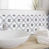 Stickers carrelage 15x15 cm Etoile grise