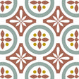Stickers carrelage 15x15 cm Motifs floraux rouges