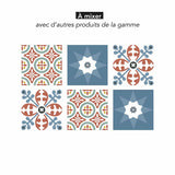 Stickers carrelage 15x15 cm Motifs floraux rouges