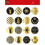 Stickers pastilles cadeaux noir et or