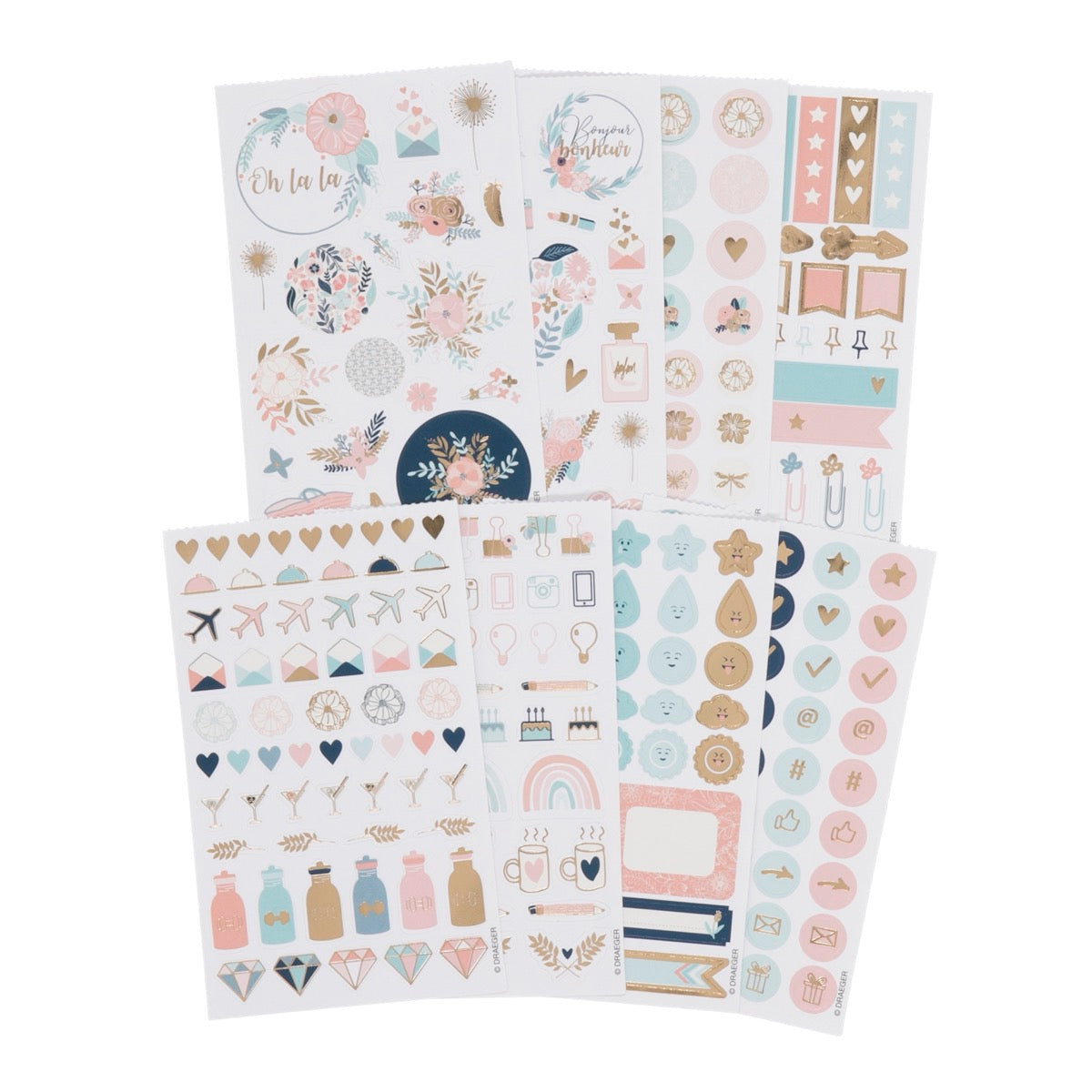 Stickers autocollants - Fleurs - 300 pièces