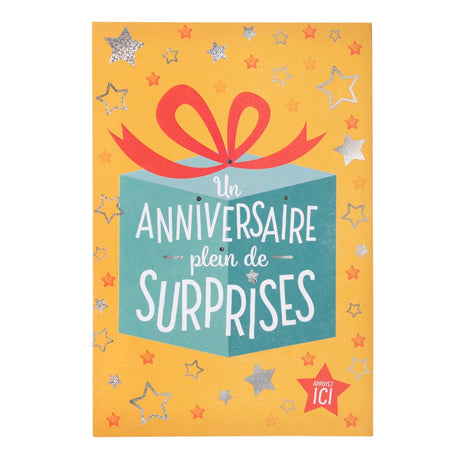 Carte musicale anniversaire Plein de surprises
