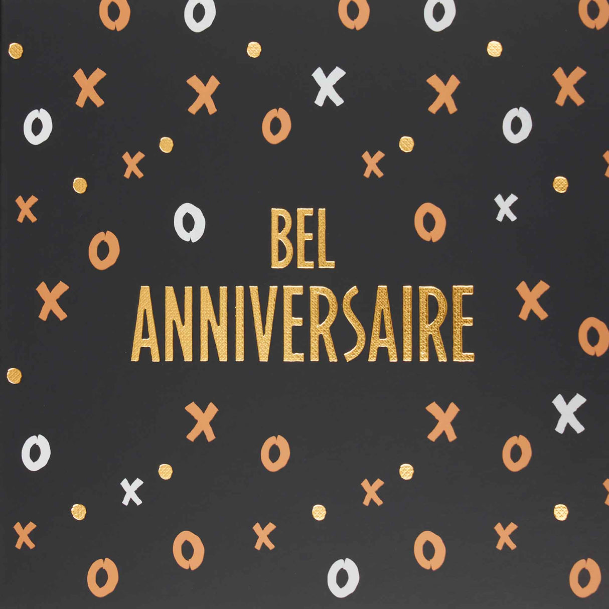 Carte Bel anniversaire lettres dorées