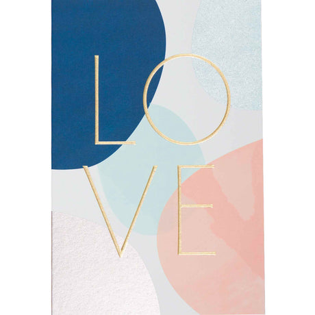 Carte Love lettres dorées