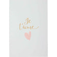 Carte Je t'aime lettres or