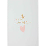 Carte Je t'aime lettres or