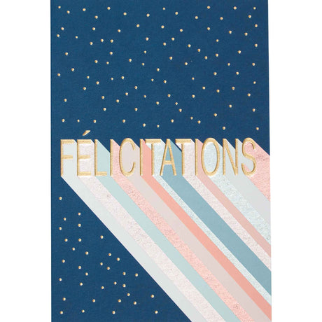 Carte Félicitations lettres dorées