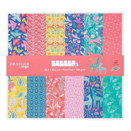 Set de papiers imprimés Folk x6