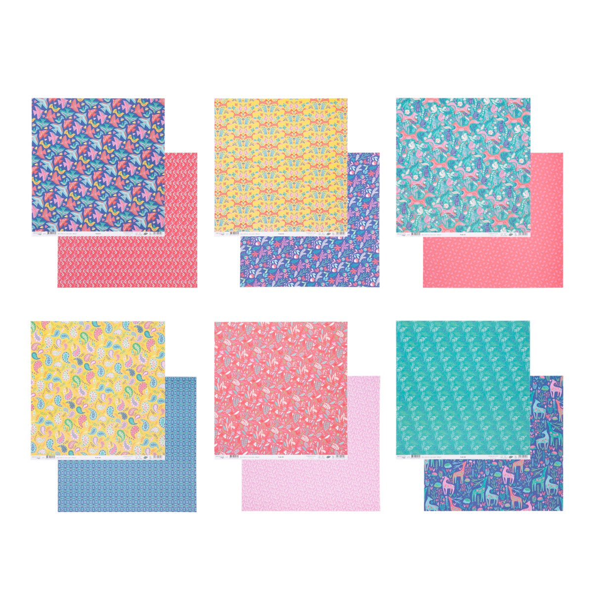 Set de papiers imprimés Folk x6