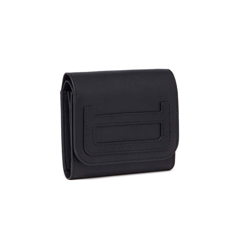 Porte-monnaie Femme à rabat en cuir - Noir