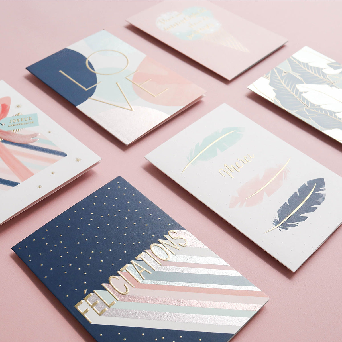 Carte Merci lettres dorées